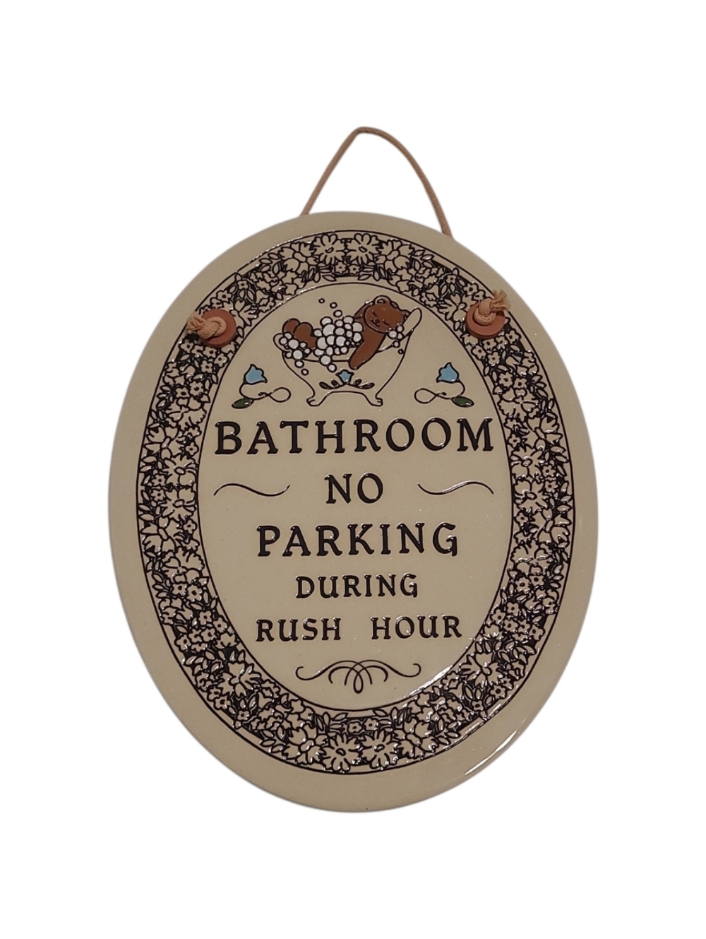 Trinity Pottery Wall Hanging Bathroom Plaque 7.5" Tall